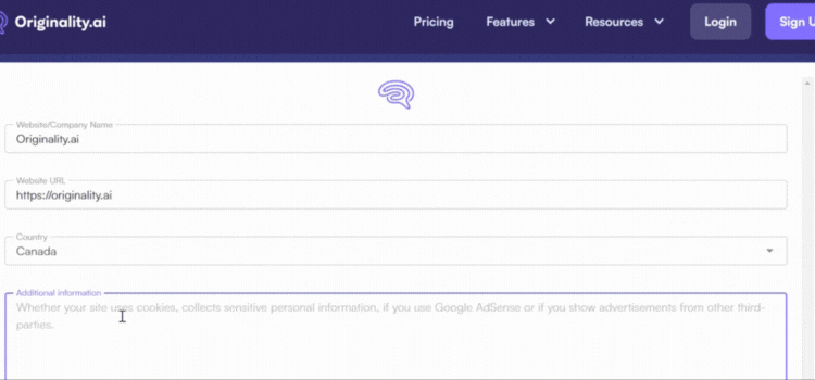 Input Additional Information