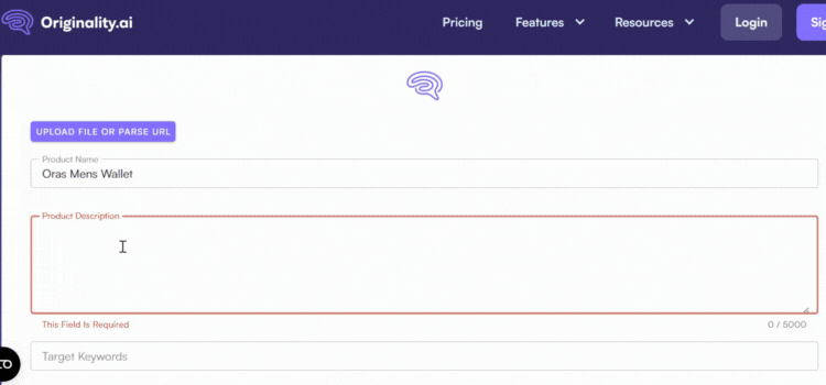 Upload Product Description File