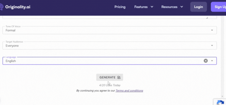 Click Generate for Results