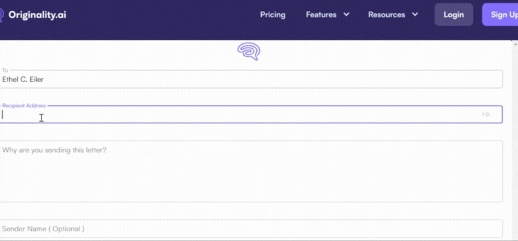 Include Recipient’s Address