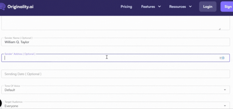 Add Sender’s Address