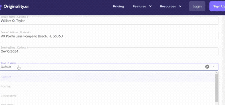 Select Tone of Voice