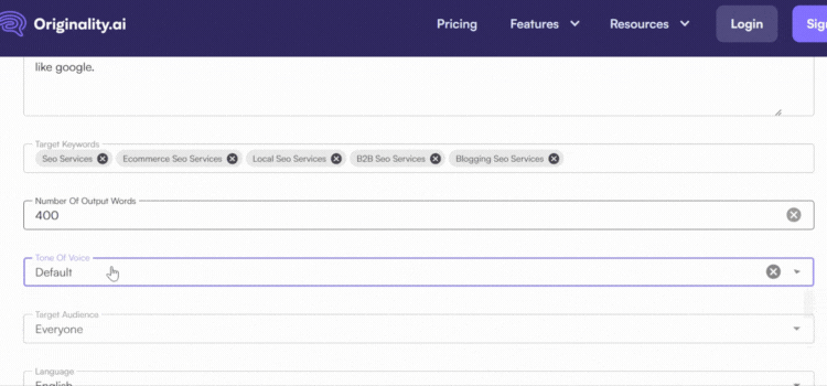 Select a Tone of Voice