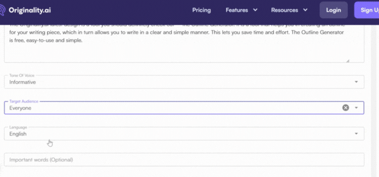 Select Desired Language