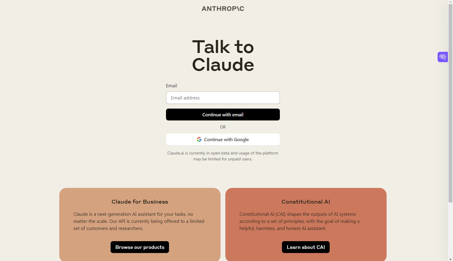 Claude AI Landing Page