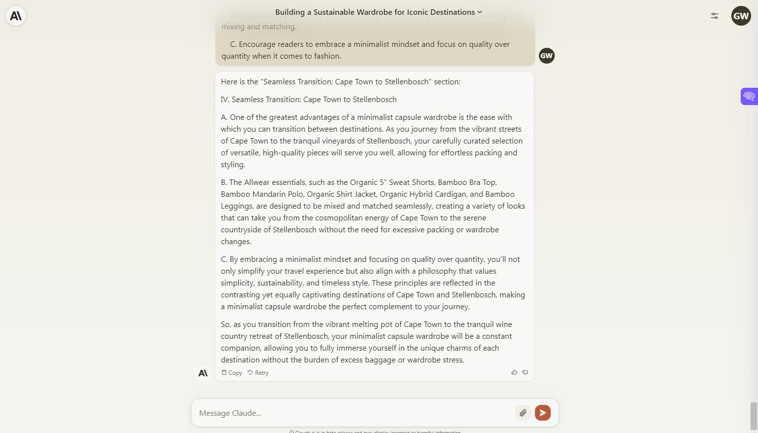 Claude AI Generated Content